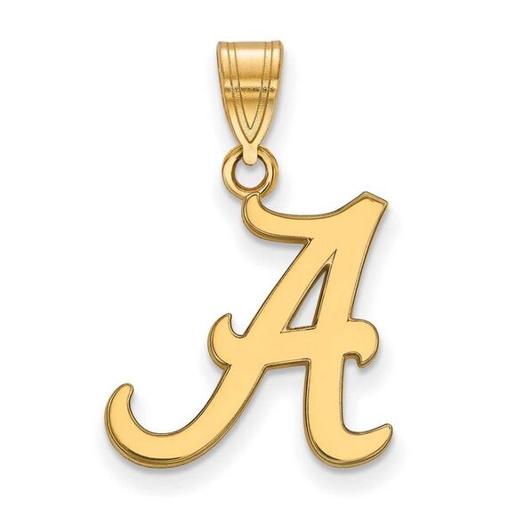 10k Yellow Gold U. of Alabama Medium Initial A Pendant